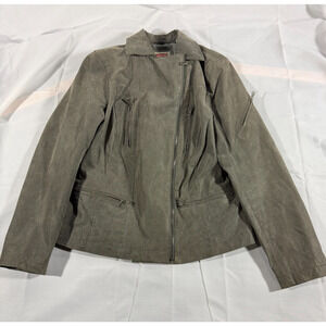 Levi’s Women's Plus Size 0X Gray Suede Asymmetrical Moto Biker Jacket